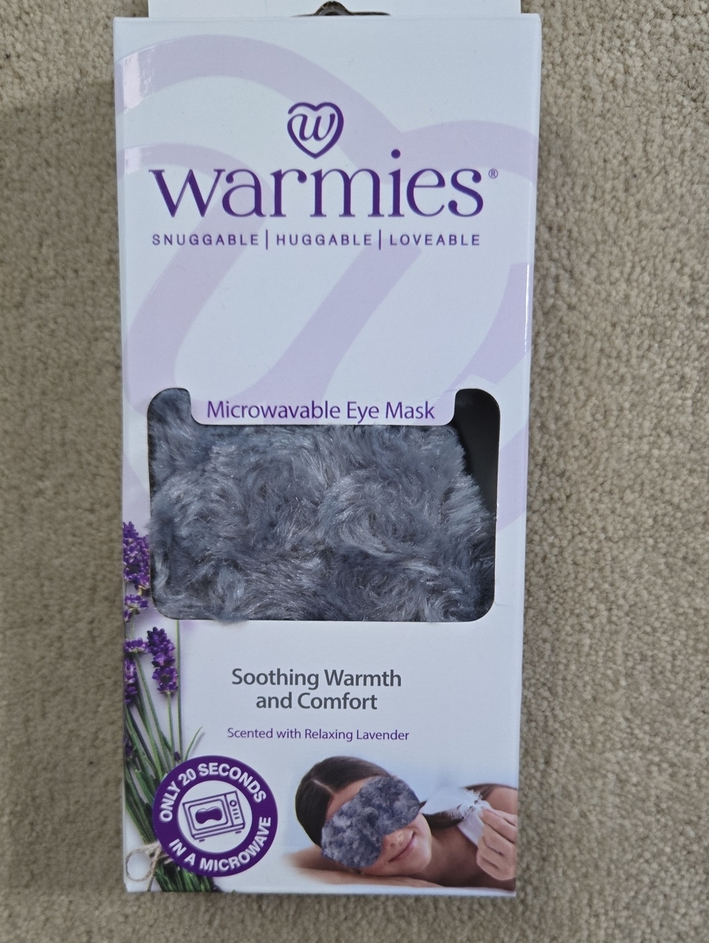 Warmies Microwavable Eye Mask - Gray Lavender Scented